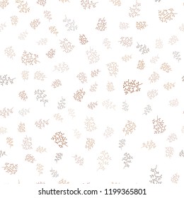 Dark Orange vector seamless doodle template with leaves, branches. Colorful illustration in doodle style with leaves, branches. Pattern for design of window blinds, curtains.