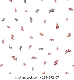 Dark Orange vector seamless doodle pattern with leaves. Brand new colored illustration in blurry style with leaves. Pattern for design of fabric, wallpapers.