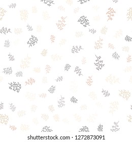 Dark Orange vector seamless doodle pattern with leaves, branches. Modern abstract illustration with leaves and branches. Pattern for design of fabric, wallpapers.