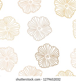 Dark Orange vector seamless doodle template with flowers. Brand new colored illustration with flowers. Design for wallpaper, fabric makers.