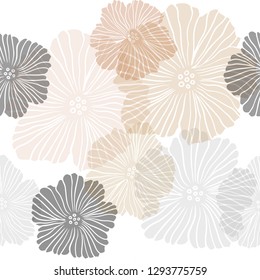 Dark Orange vector seamless doodle template with flowers. Creative illustration in blurred style with flowers. Texture for window blinds, curtains.