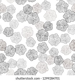 Dark Orange vector seamless doodle backdrop with flowers. An elegant bright illustration with flowers. Pattern for design of fabric, wallpapers.