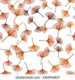 Dark Orange vector seamless doodle template with leaves. Creative illustration in blurred style with leaves. Pattern for design of fabric, wallpapers.