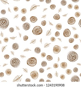 Dark Orange vector seamless elegant wallpaper with leaves and flowers. Doodle illustration of leaves and flowers in Origami style. Design for wallpaper, fabric makers.