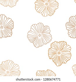 Dark Orange vector seamless elegant pattern with flowers. Brand new colored illustration with flowers. Texture for window blinds, curtains.