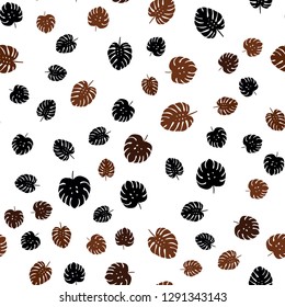 Dark Orange vector seamless elegant template with leaves. An elegant bright illustration with leaves in Natural style. Template for business cards, websites.