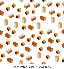 Dark Orange vector seamless, isometric cover in polygonal style. Glitter abstract illustration with rectangular shapes. Pattern for design of fabric, wallpapers.
