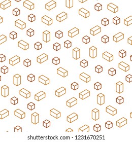 Dark Orange vector seamless, isometric texture in rectangular style. Glitter abstract illustration with rectangular shapes. Template for business cards, websites.