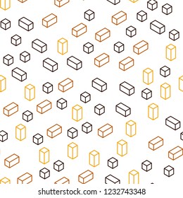 Dark Orange vector seamless, isometric backdrop with rhombus. Modern abstract illustration with colorful rectangles. Pattern for design of fabric, wallpapers.