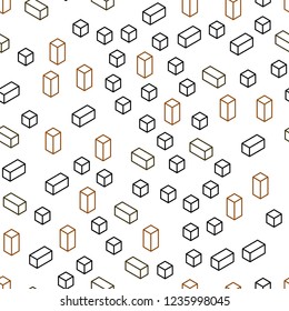 Dark Orange vector seamless, isometric template with rhombus. Illustration with set of colorful rectangles. Design for wallpaper, fabric makers.