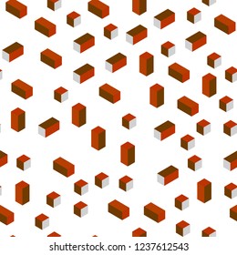 Dark Orange vector seamless, isometric cover in polygonal style. Modern abstract illustration with colorful rectangles. Design for textile, fabric, wallpapers.