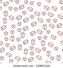 Dark Orange vector seamless, isometric template with rhombus. Decorative design in abstract style with rectangles. Pattern for trendy fabric, wallpapers.