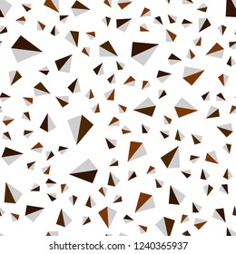 Dark Orange vector seamless, isometric texture with triangular style. Decorative design in abstract style with triangles. Template for business cards, websites.
