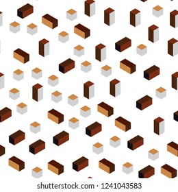 Dark Orange vector seamless, isometric template with rhombus. Abstract gradient illustration with rectangles. Design for textile, fabric, wallpapers.