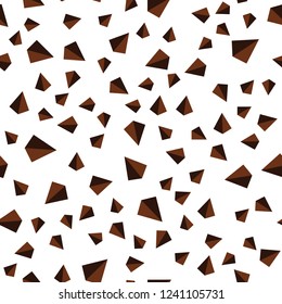 Dark Orange vector seamless, isometric backdrop with lines, triangles. Decorative design in abstract style with triangles. Design for wallpaper, fabric makers.