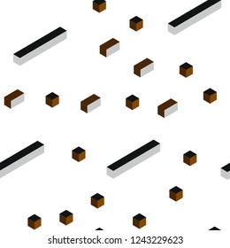 Dark Orange vector seamless, isometric layout with lines, rectangles. Modern abstract illustration with colorful rectangles. Design for wallpaper, fabric makers.