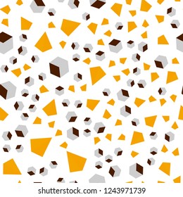 Dark Orange vector seamless, isometric template with crystals, squares. Glitter abstract illustration with squares, lines. Template for business cards, websites.