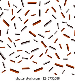 Dark Orange vector seamless, isometric template with repeated sticks. Glitter abstract illustration with colorful sticks. Design for textile, fabric, wallpapers.