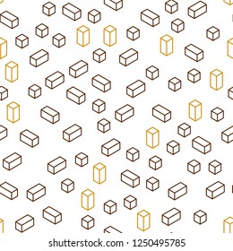Dark Orange vector seamless, isometric cover in polygonal style. Decorative design in abstract style with rectangles. Pattern for design of fabric, wallpapers.