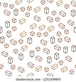 Dark Orange vector seamless, isometric cover in polygonal style. Rectangles on abstract background with colorful gradient. Pattern for design of fabric, wallpapers.