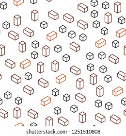 Dark Orange vector seamless, isometric layout with lines, rectangles. Abstract gradient illustration with rectangles. Texture for window blinds, curtains.