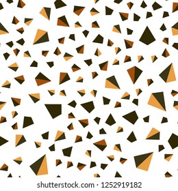 Dark Orange vector seamless, isometric template with crystals, triangles. Glitter abstract illustration with triangular shapes. Pattern for trendy fabric, wallpapers.