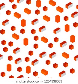 Dark Orange vector seamless, isometric cover in polygonal style. Rectangles on abstract background with colorful gradient. Template for business cards, websites.