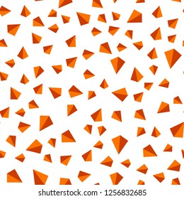 Dark Orange vector seamless, isometric layout with lines, triangles. Beautiful illustration with triangles in nature style. Texture for window blinds, curtains.