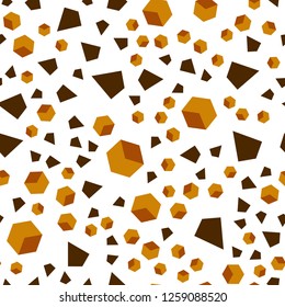 Dark Orange vector seamless, isometric backdrop with lines, rhombus. Decorative design in abstract style with lines, cubes. Texture for window blinds, curtains.
