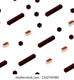 Dark Orange vector seamless, isometric template with rhombus. Decorative design in abstract style with rectangles. Design for textile, fabric, wallpapers.