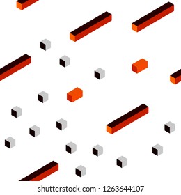 Dark Orange vector seamless, isometric background with rectangles. Glitter abstract illustration with rectangular shapes. Template for business cards, websites.
