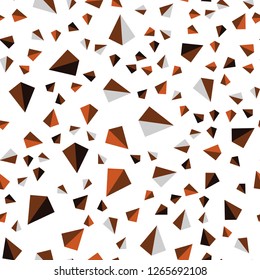 Dark Orange vector seamless, isometric pattern with polygonal style. Triangles on abstract background with colorful gradient. Design for wallpaper, fabric makers.