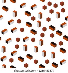 Dark Orange vector seamless, isometric template with rhombus. Abstract gradient illustration with rectangles. Design for textile, fabric, wallpapers.