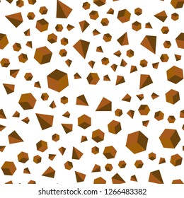 Dark Orange vector seamless, isometric cover with triangles, rectangles. Glitter abstract illustration with squares, lines. Texture for window blinds, curtains.