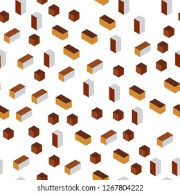 Dark Orange vector seamless, isometric template with rhombus. Abstract gradient illustration with rectangles. Pattern for design of fabric, wallpapers.