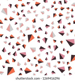 Dark Orange vector seamless, isometric texture with triangular style. Glitter abstract illustration with triangular shapes. Design for textile, fabric, wallpapers.