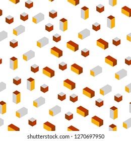 Dark Orange vector seamless, isometric backdrop with rhombus. Decorative design in abstract style with rectangles. Pattern for trendy fabric, wallpapers.