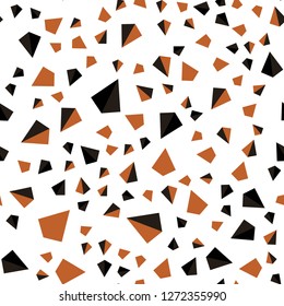 Dark Orange vector seamless, isometric layout with lines, triangles. Glitter abstract illustration with triangular shapes. Texture for window blinds, curtains.