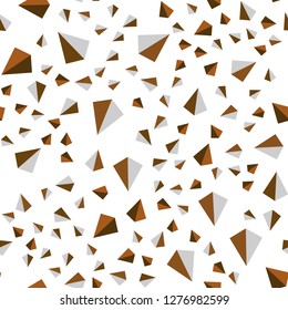 Dark Orange vector seamless, isometric template with crystals, triangles. Glitter abstract illustration with triangular shapes. Texture for window blinds, curtains.