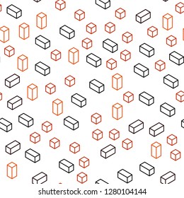 Dark Orange vector seamless, isometric template with rhombus. Abstract gradient illustration with rectangles. Design for textile, fabric, wallpapers.