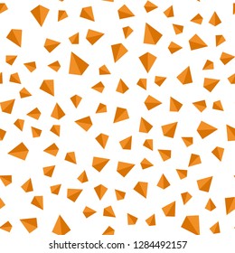 Dark Orange vector seamless, isometric template with crystals, triangles. Illustration with set of colorful triangles. Design for wallpaper, fabric makers.