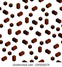 Dark Orange vector seamless, isometric layout with lines, rectangles. Abstract gradient illustration with rectangles. Design for textile, fabric, wallpapers.