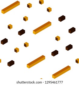 Dark Orange vector seamless, isometric background with rectangles. Decorative design in abstract style with rectangles. Texture for window blinds, curtains.
