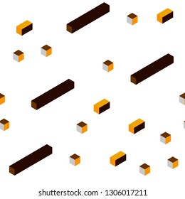 Dark Orange vector seamless, isometric layout with lines, rectangles. Glitter abstract illustration with rectangular shapes. Design for wallpaper, fabric makers.