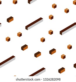 Dark Orange vector seamless, isometric cover in polygonal style. Decorative design in abstract style with rectangles. Template for business cards, websites.