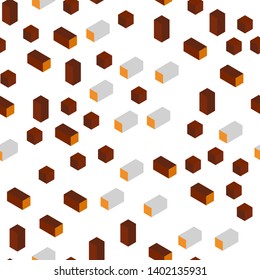Dark Orange vector seamless, isometric background with rectangles. Abstract gradient illustration with rectangles. Texture for window blinds, curtains.