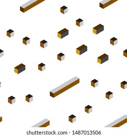 Dark Orange vector seamless, isometric texture in rectangular style. Modern abstract illustration with colorful rectangles. Design for textile, fabric, wallpapers.