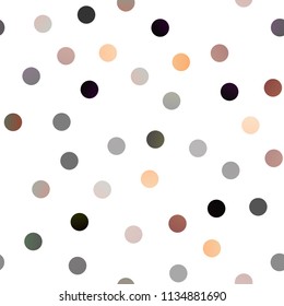 Dark Orange vector seamless layout with circle shapes. Modern abstract illustration with colorful water drops. Pattern can be used as texture of water, rain drops.