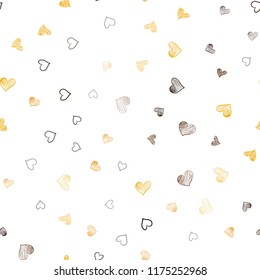 Dark Orange vector seamless layout with sweet hearts. Illustration with hearts in love concept for valentine's day. Pattern can be used for valentine's ad, booklets.