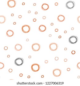 Dark Orange vector seamless layout with circle shapes. Glitter abstract illustration with blurred drops of rain. Beautiful design for your business advert.